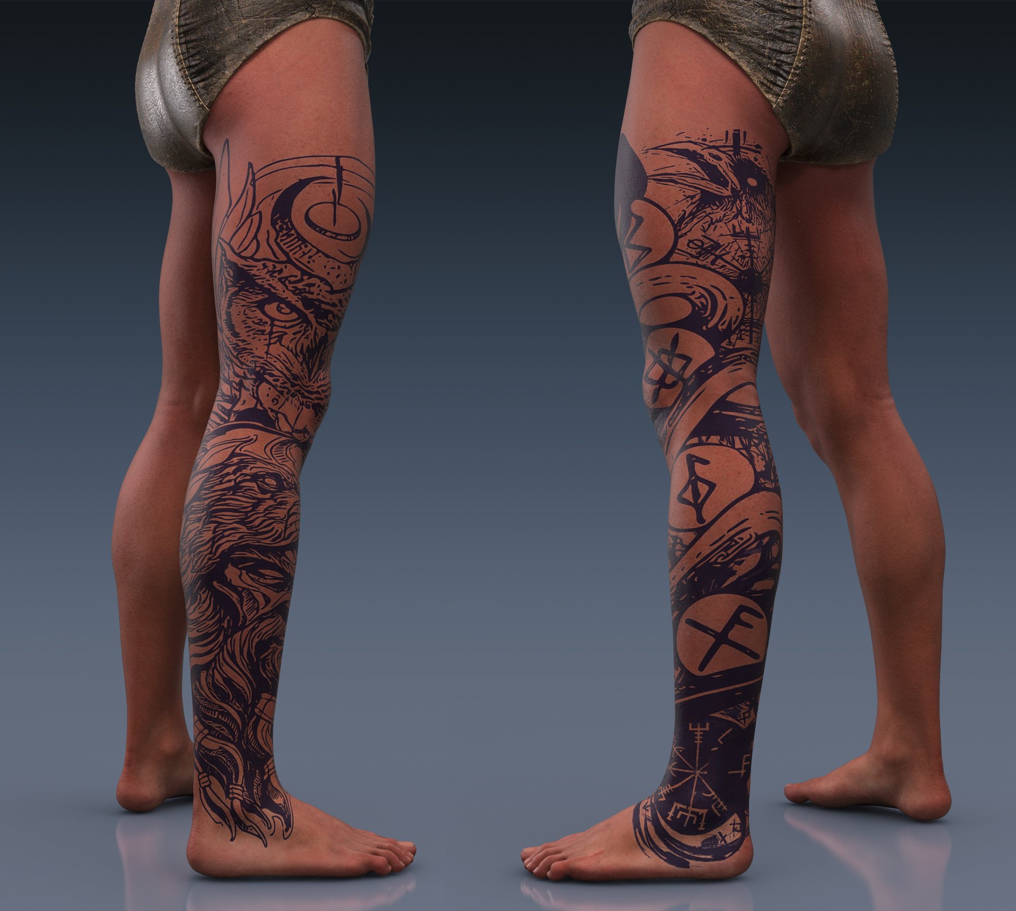 Runic Tattoos for Genesis 9 by: Moonscape Graphicshotlilme74, 3D Models by Daz 3D