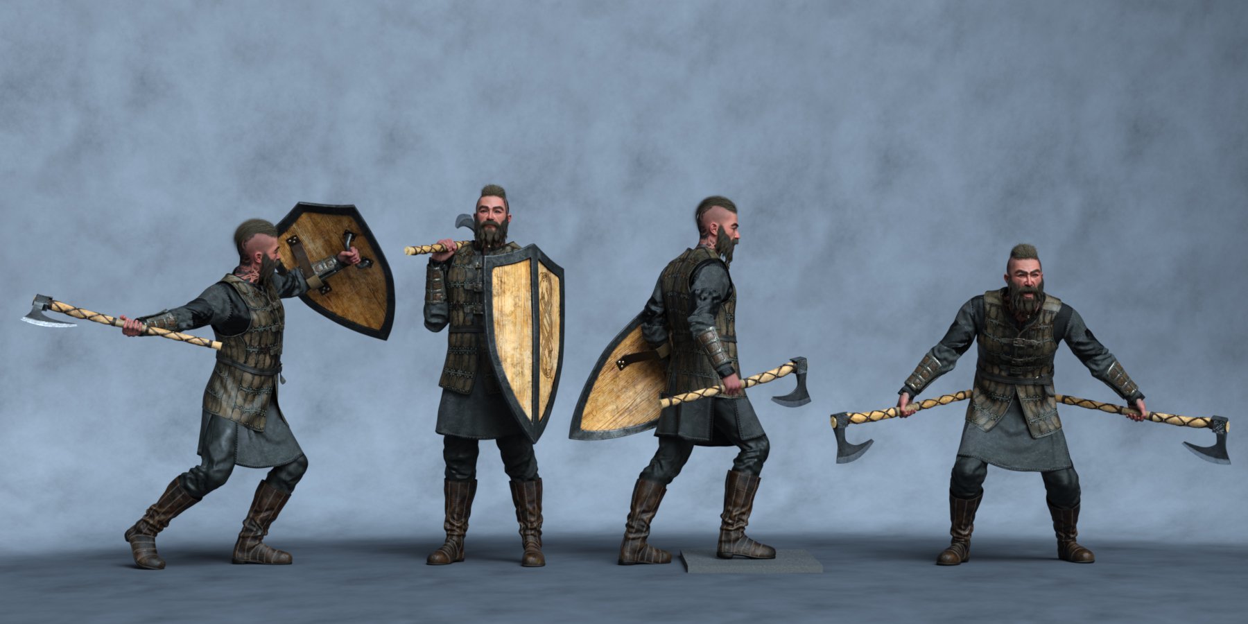 Ivar's Battle Hierarchical Poses for Ivar 9 by: Ensary, 3D Models by Daz 3D