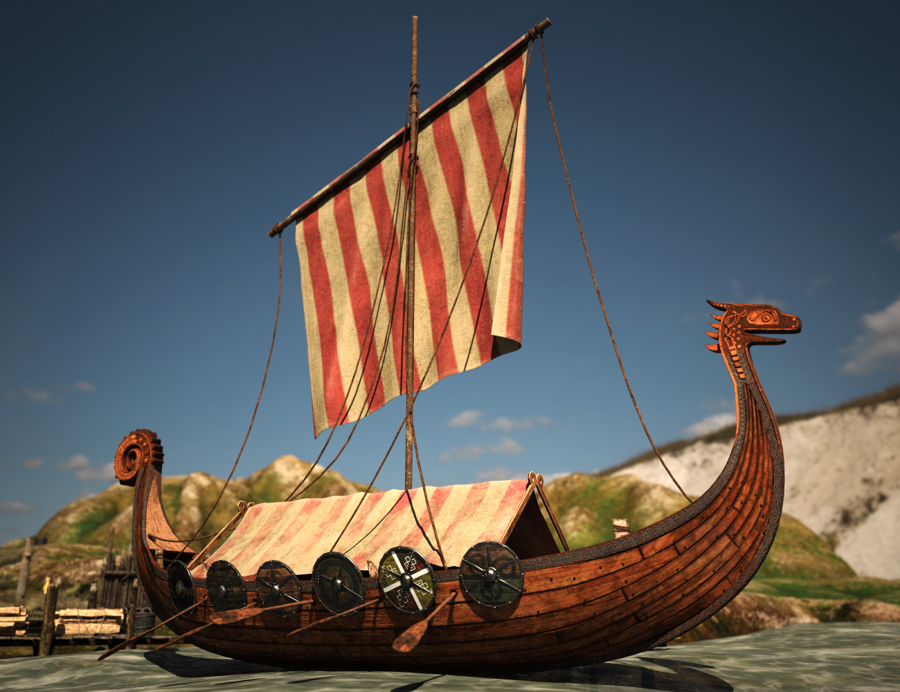 XI Viking Boat by: Xivon, 3D Models by Daz 3D