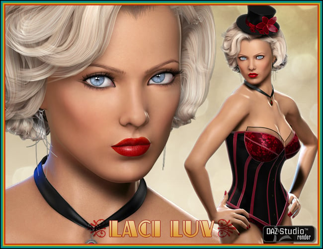 Laci Luv and Corset Bundle by: 4blueyesLiquid Rust, 3D Models by Daz 3D