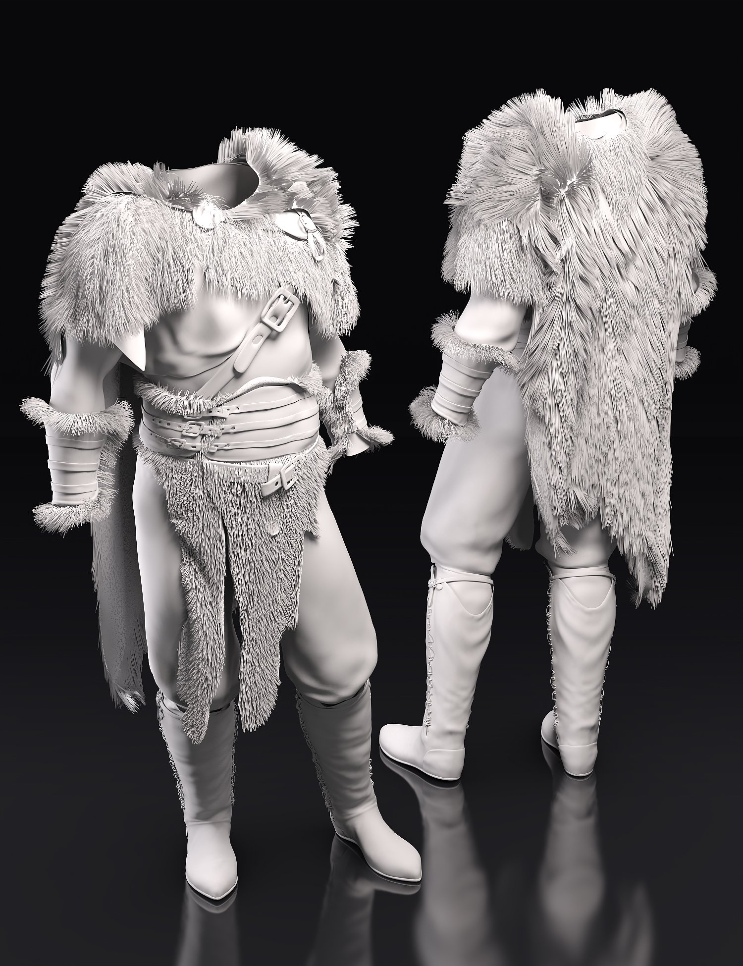 dForce Wolfskin Viking Outfit for Genesis 9 by: Barbara BrundonUmblefugly, 3D Models by Daz 3D