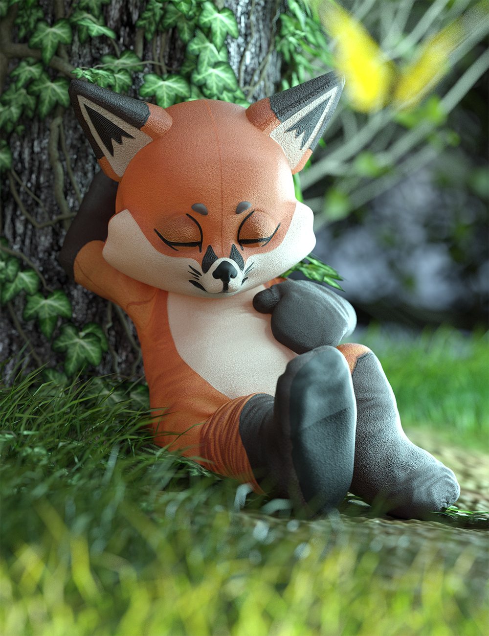 Red Fox Hierarchical Poses for FPE Plushies Foxxy by: Ensary, 3D Models by Daz 3D