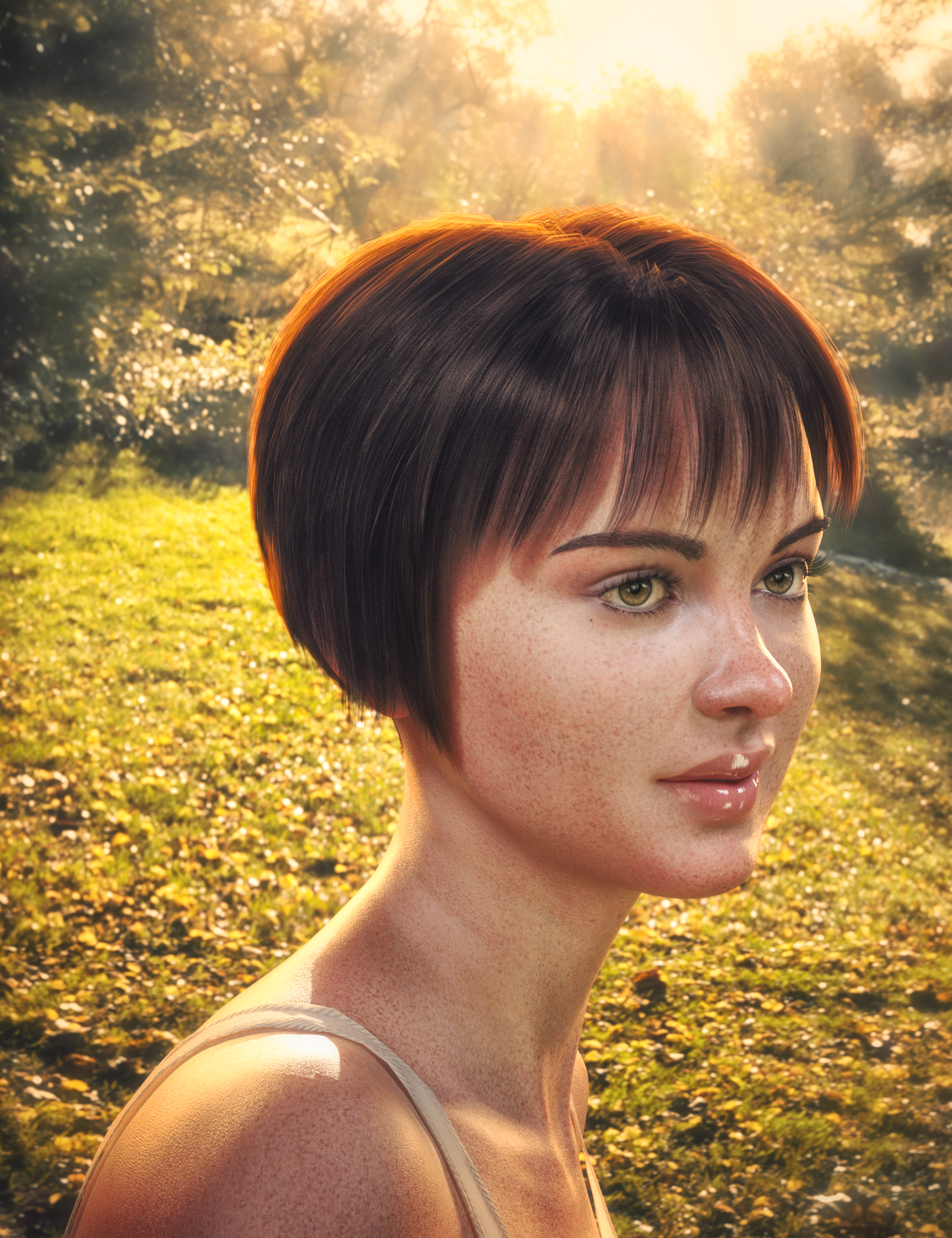 FE Sunshine Short Hair for Genesis 8 and 8.1 Female by: FeSoul, 3D Models by Daz 3D