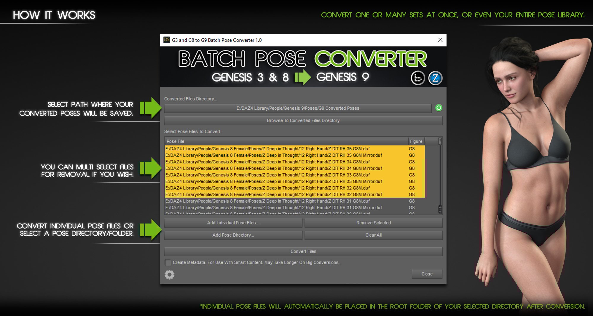 Genesis 3 and 8 to 9 Batch Pose Converter Genesis 3 and 8 to 9 Batch Pose Converter by: Zev0bitwelder, 3D Models by Daz 3D