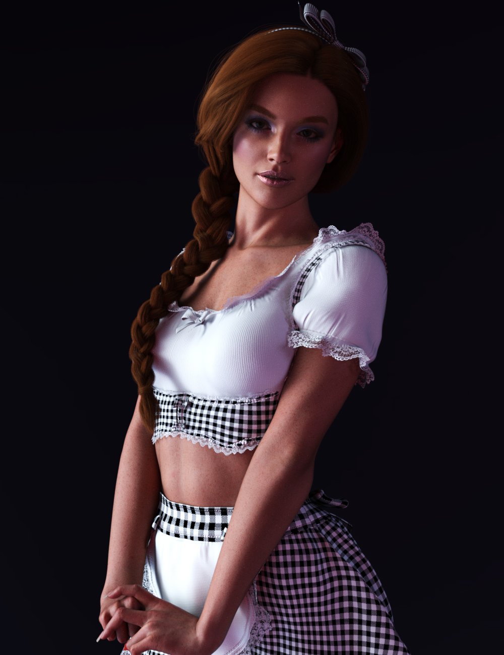 dForce X Fashion Maid Outfit for Genesis 9 by: xtrart-3d, 3D Models by Daz 3D