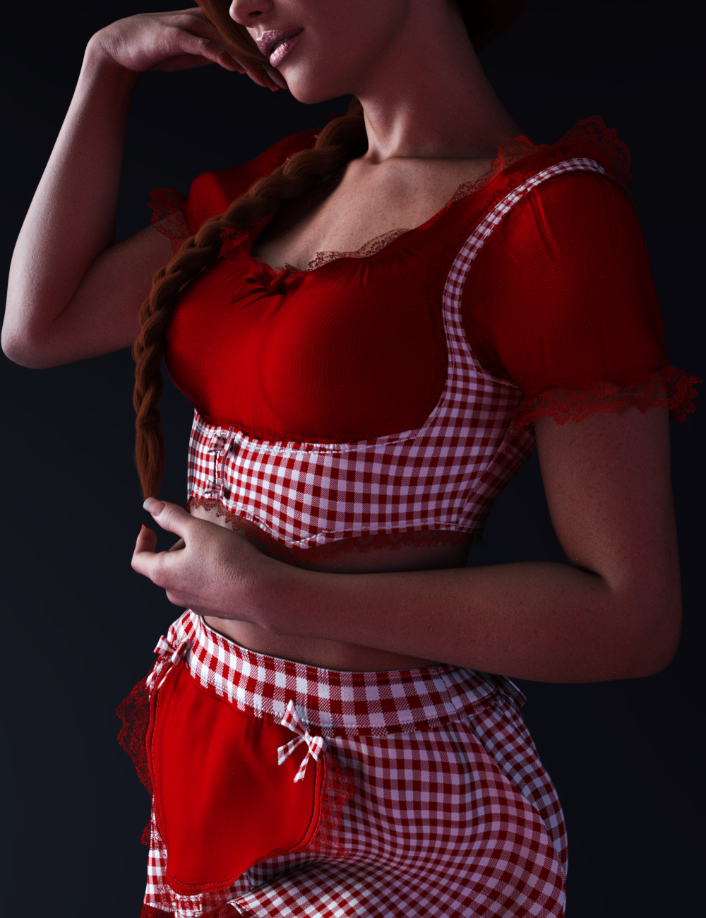 dForce X Fashion Maid Outfit for Genesis 9 by: xtrart-3d, 3D Models by Daz 3D