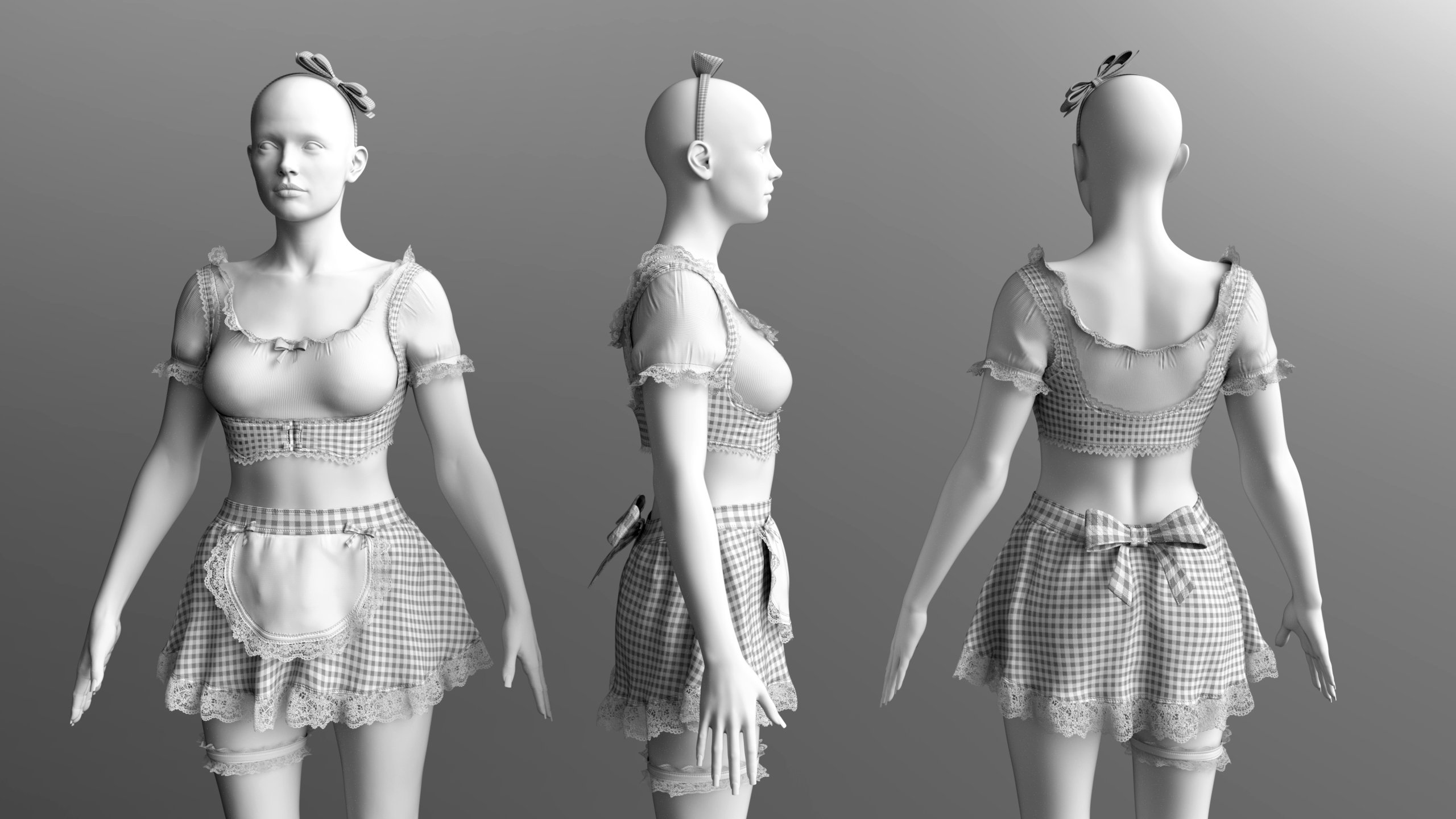 dForce X Fashion Maid Outfit for Genesis 9 dForce X Fashion Maid Outfit for Genesis 9 by: xtrart-3d, 3D Models by Daz 3D