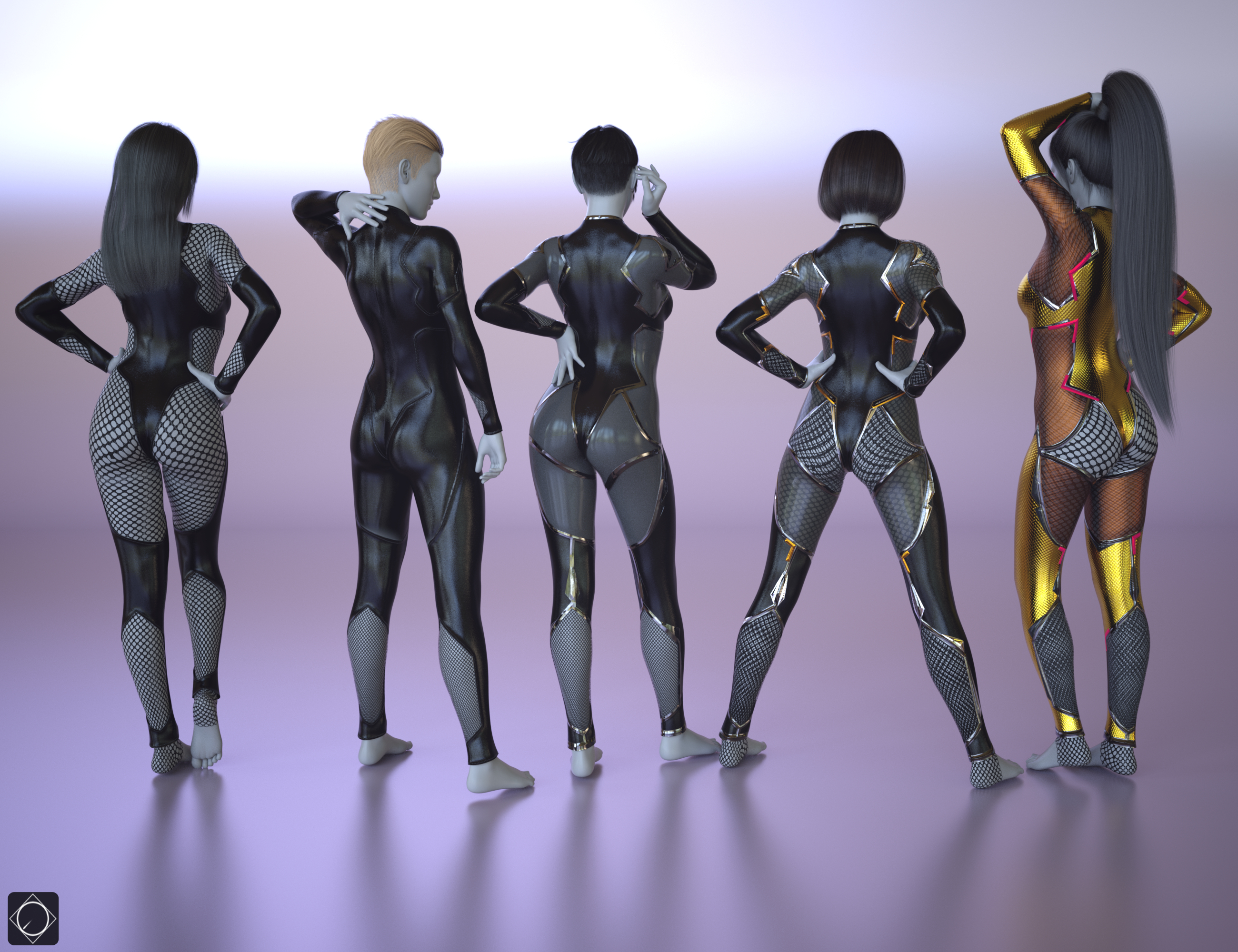 dForce Kunoichi Battle Suit Bundle for Genesis 8 Females by: SWTrium, 3D Models by Daz 3D
