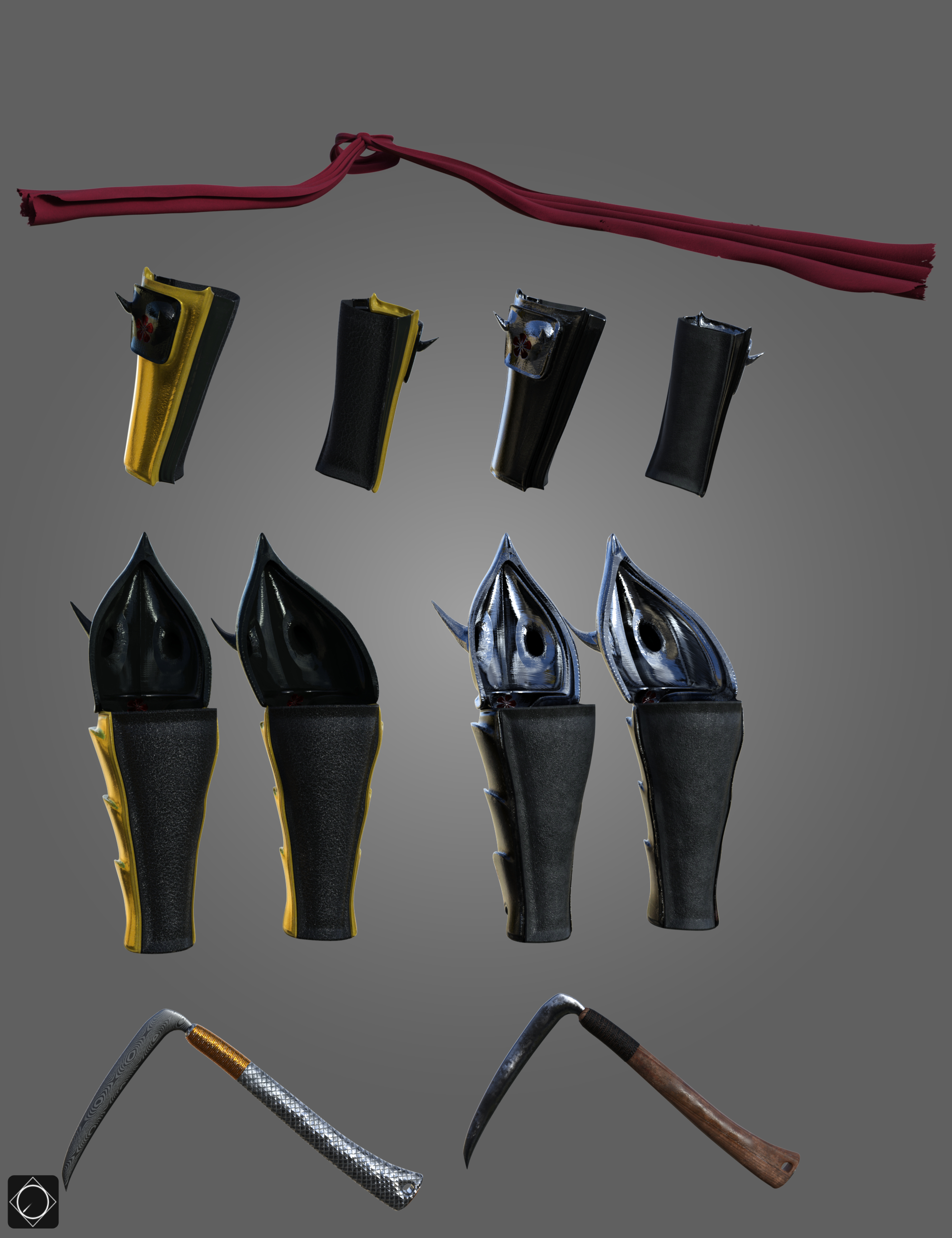 dForce Kunoichi Battle Suit Bundle for Genesis 8 Females by: SWTrium, 3D Models by Daz 3D