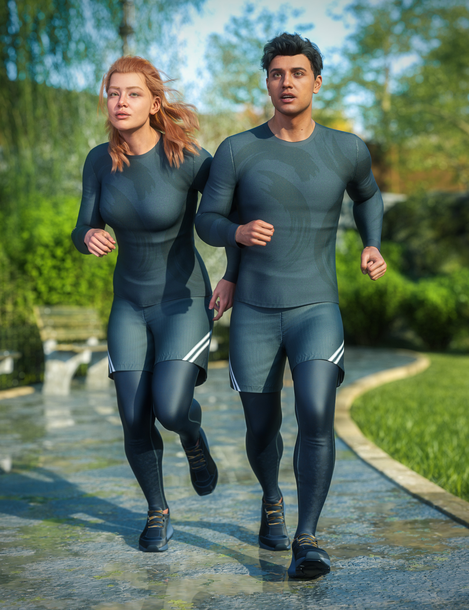 dForce Active Wear for Genesis 9 by: Mada, 3D Models by Daz 3D