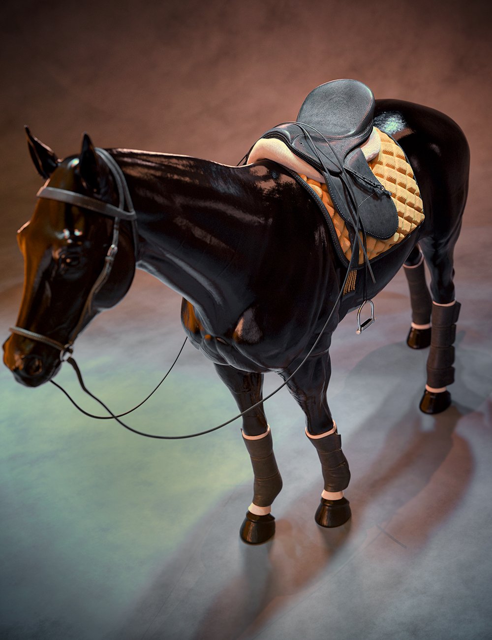 English Style Tack for Daz Horse 3 by: Sixus1 Media, 3D Models by Daz 3D