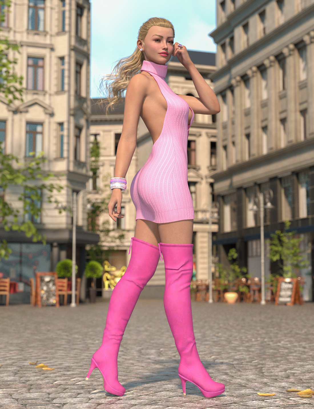 Simply Sexy dForce Outfit for Genesis 9 Base Feminine by: Blue Rabbit, 3D Models by Daz 3D