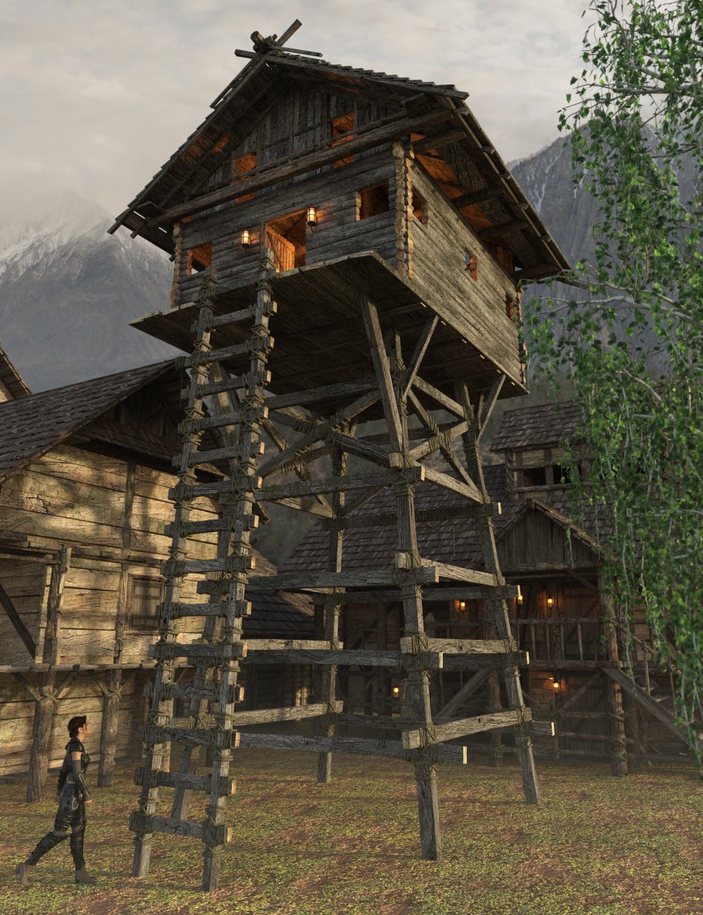Village Watchtowers by: Enterables, 3D Models by Daz 3D