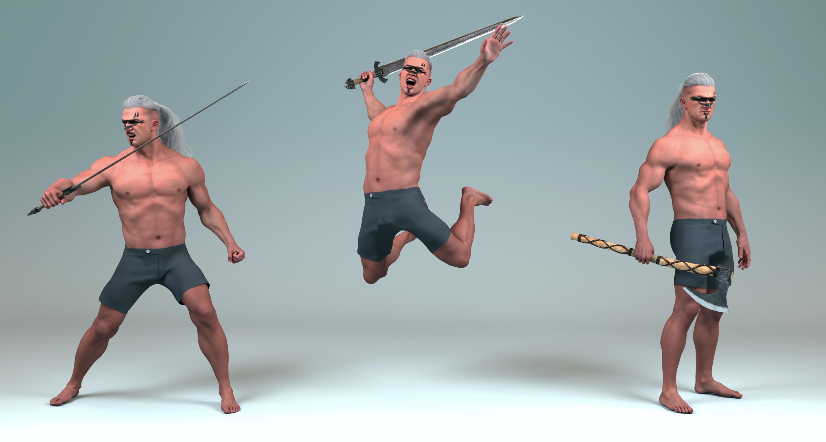 Ancient Warriors Poses and Expressions for Genesis 9 Masculine Ancient Warriors Poses and Expressions for Genesis 9 Masculine by: 3D Sugar, 3D Models by Daz 3D