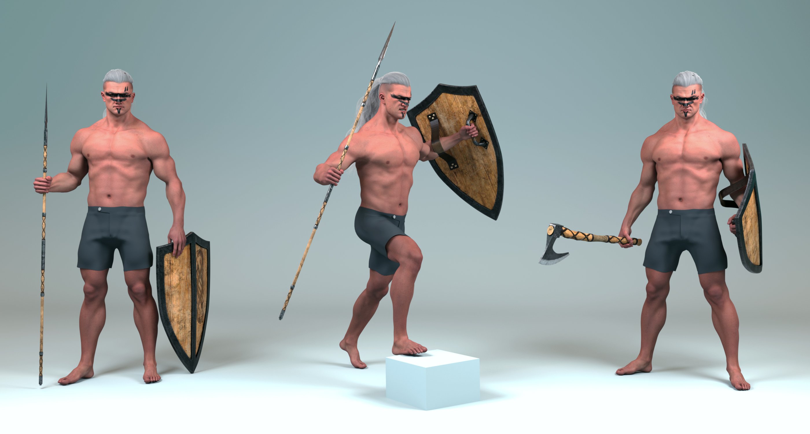 Ancient Warriors Poses and Expressions for Genesis 9 Masculine by: 3D Sugar, 3D Models by Daz 3D