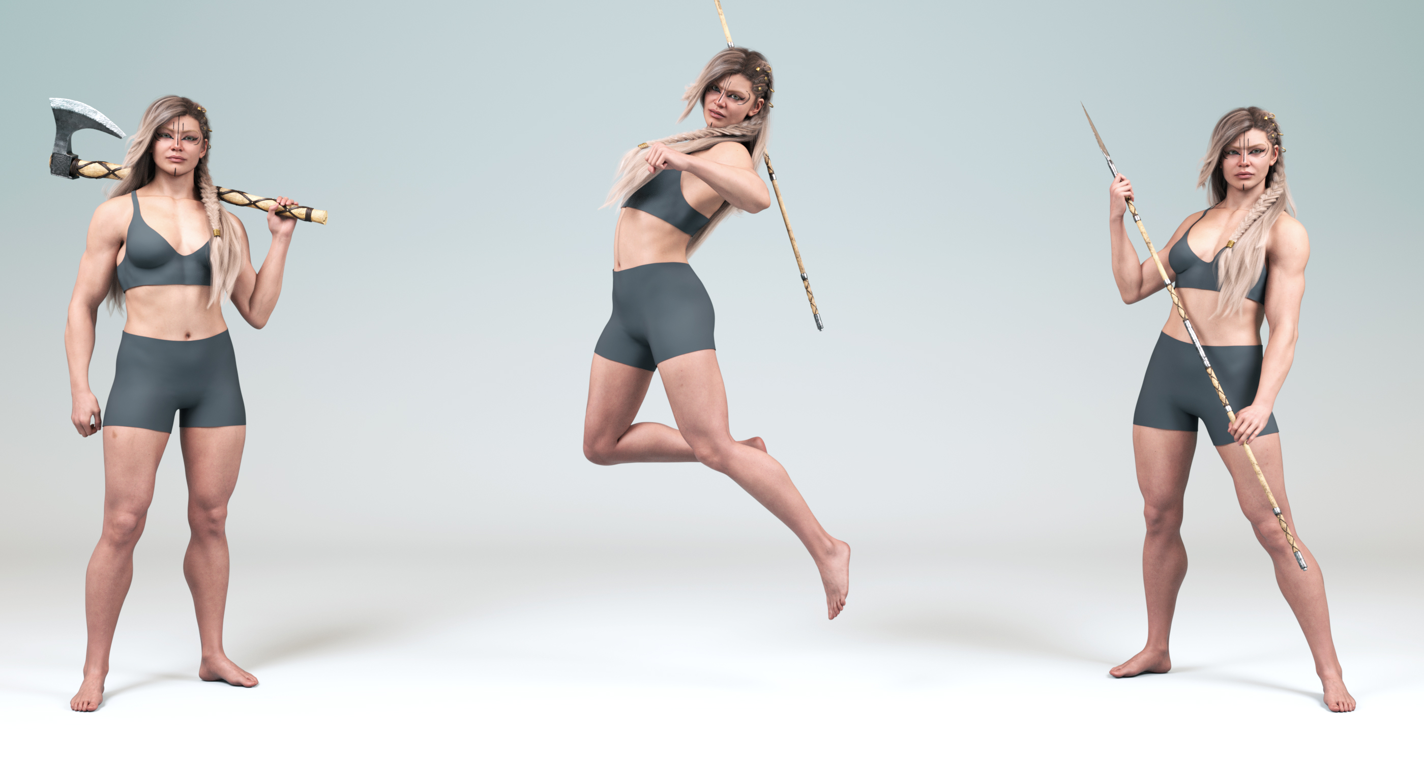 Ancient Warriors Poses and Expressions for Genesis 9 Feminine Ancient Warriors Poses and Expressions for Genesis 9 Feminine by: 3D Sugar, 3D Models by Daz 3D