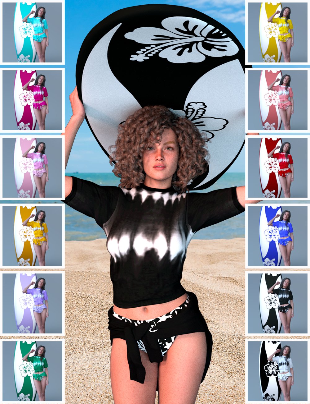 X Fashion Surfer Outfit for Genesis 9 by: xtrart-3d, 3D Models by Daz 3D
