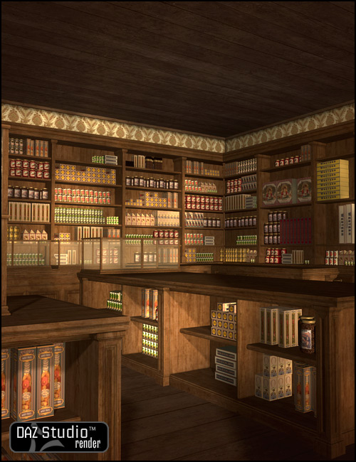 Old West Mercantile Interior by: , 3D Models by Daz 3D
