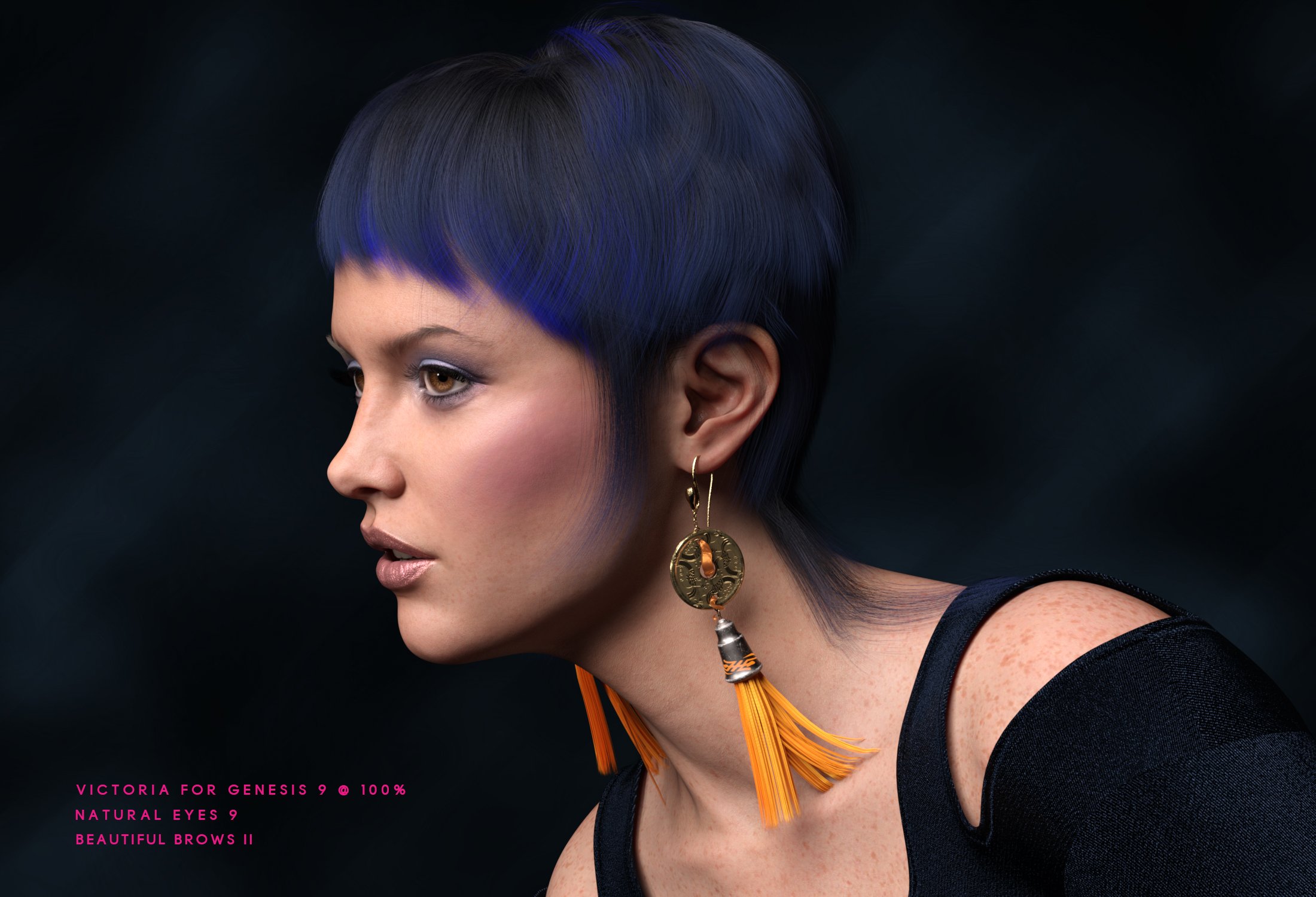 dForce Fluxx Hair for Genesis 9 by: chevybabe25, 3D Models by Daz 3D