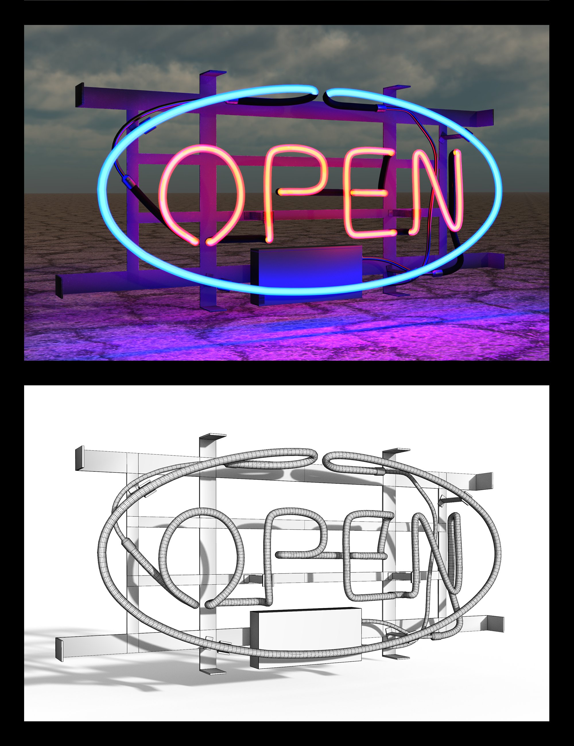 Real Neon Signs Daz 3D