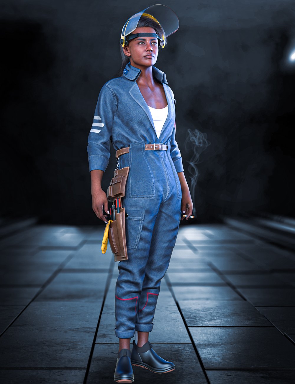 Worker Uniform Outfit for Genesis 9 by: fefecoolyellow, 3D Models by Daz 3D