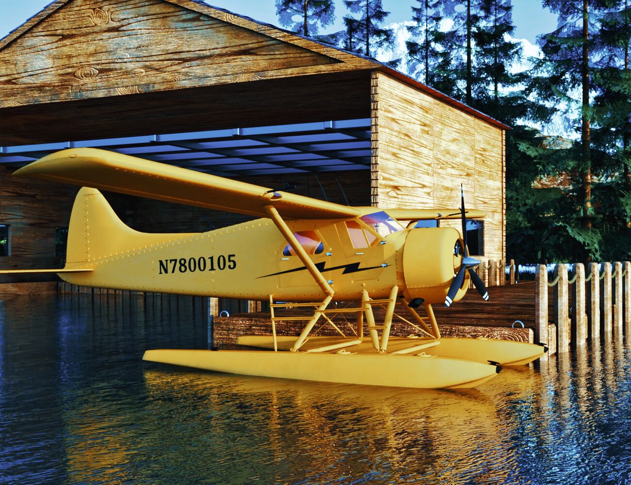 That Yellow Seaplane by: AcharyaPolina, 3D Models by Daz 3D