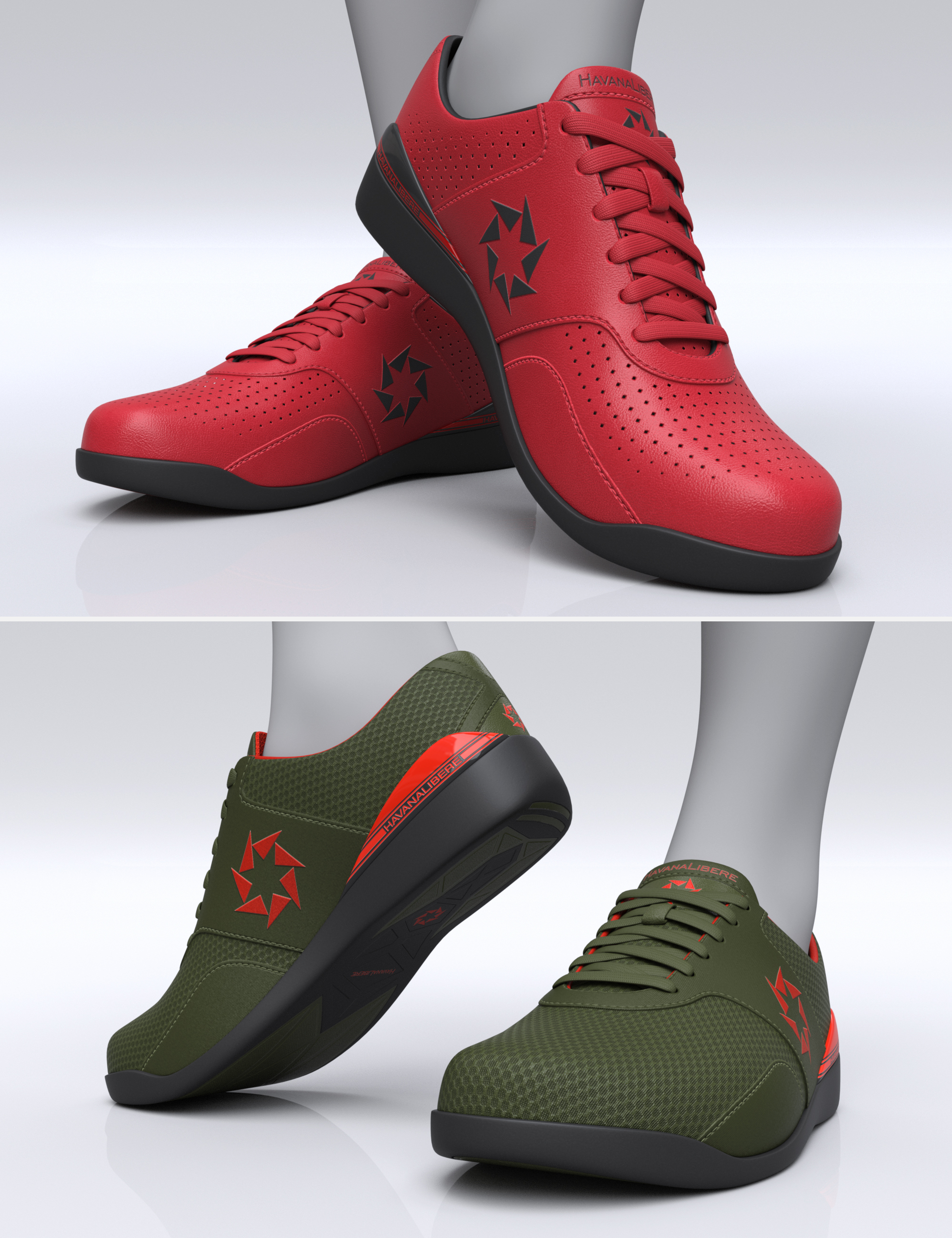 HL PD 550 Sneakers for Genesis 9, 8, and 8.1 by: Havanalibere, 3D Models by Daz 3D