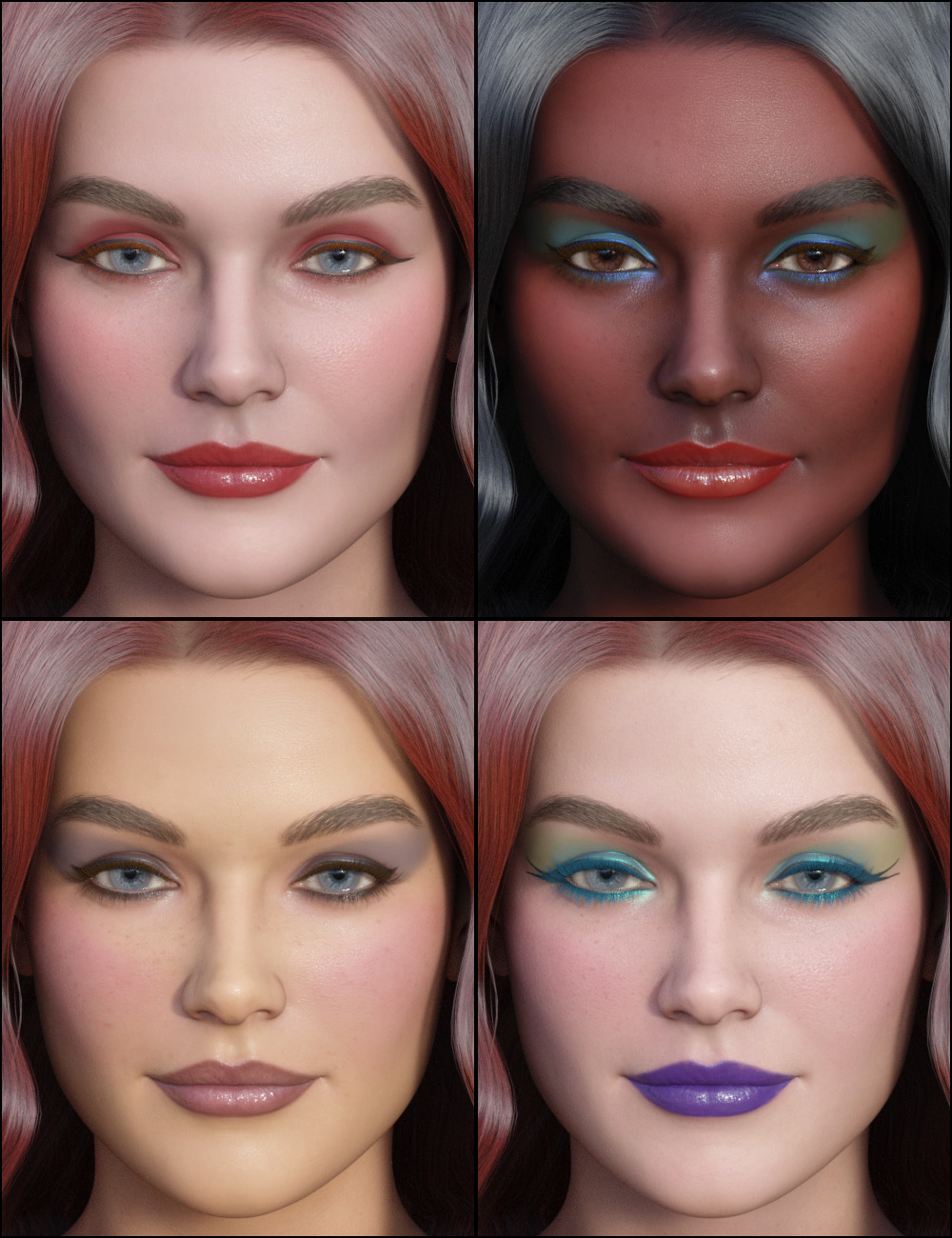 Ultimate Makeup Layer System for Genesis 9 by: PhilW, 3D Models by Daz 3D