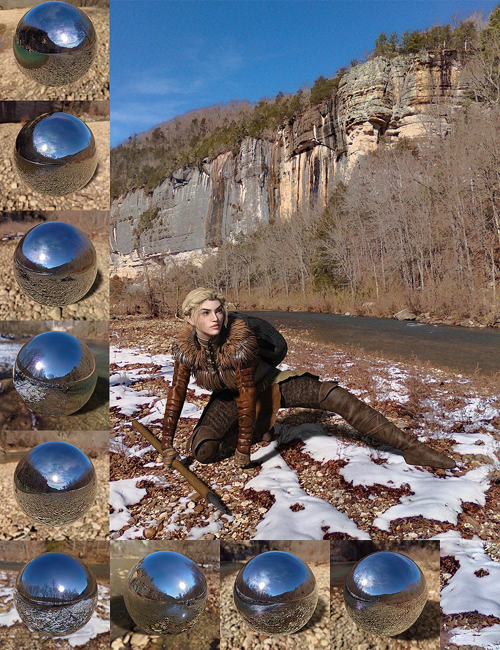 Orestes Iray HDRI Environments - Winter River Mega Pack by: Orestes Graphics, 3D Models by Daz 3D