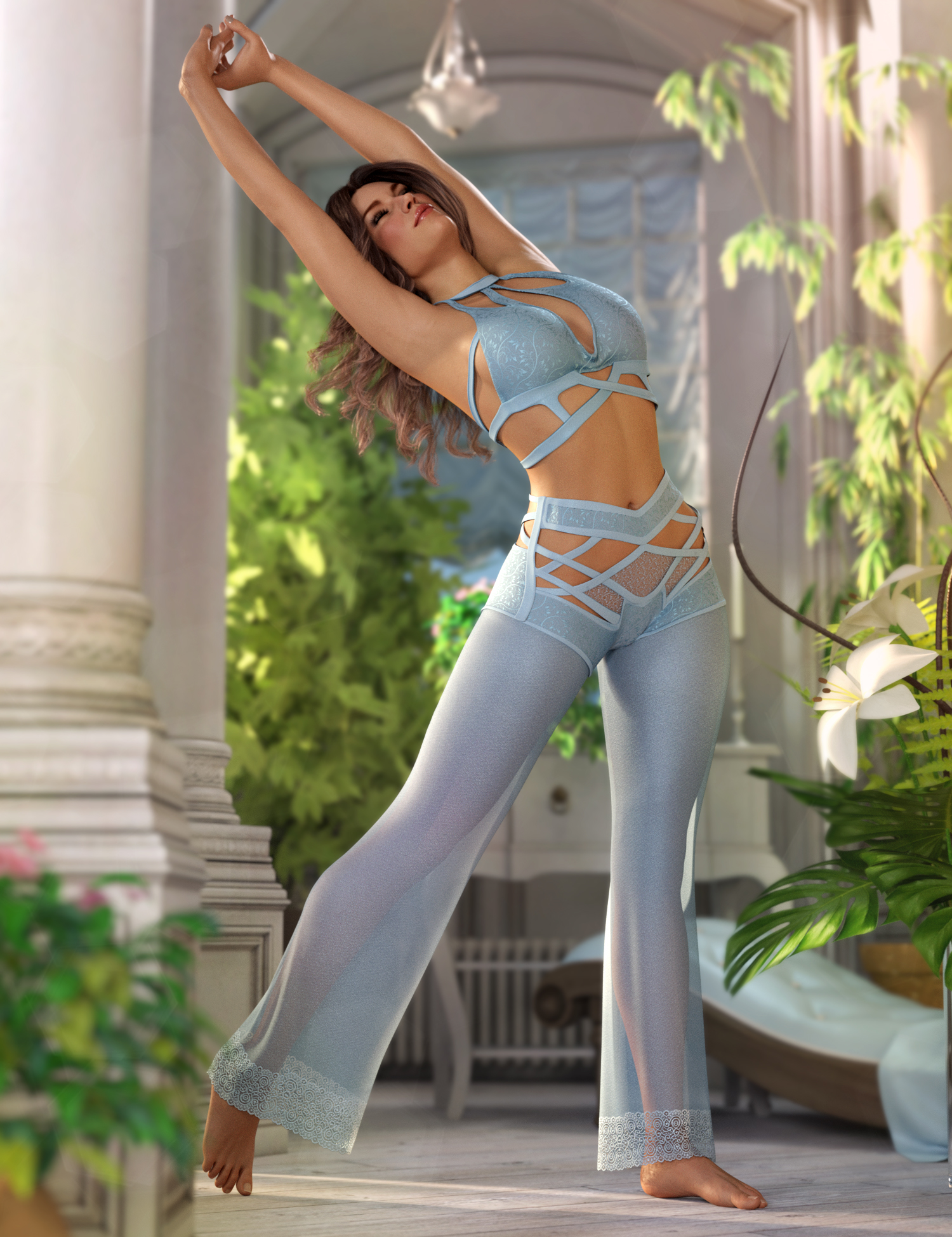 dForce Serenity Zen Outfit for Genesis 9, 8, and 8.1