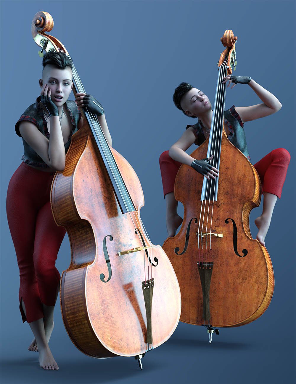 CDI Bass Poses for Genesis 9 Feminine by: Capsces Digital Ink, 3D Models by Daz 3D