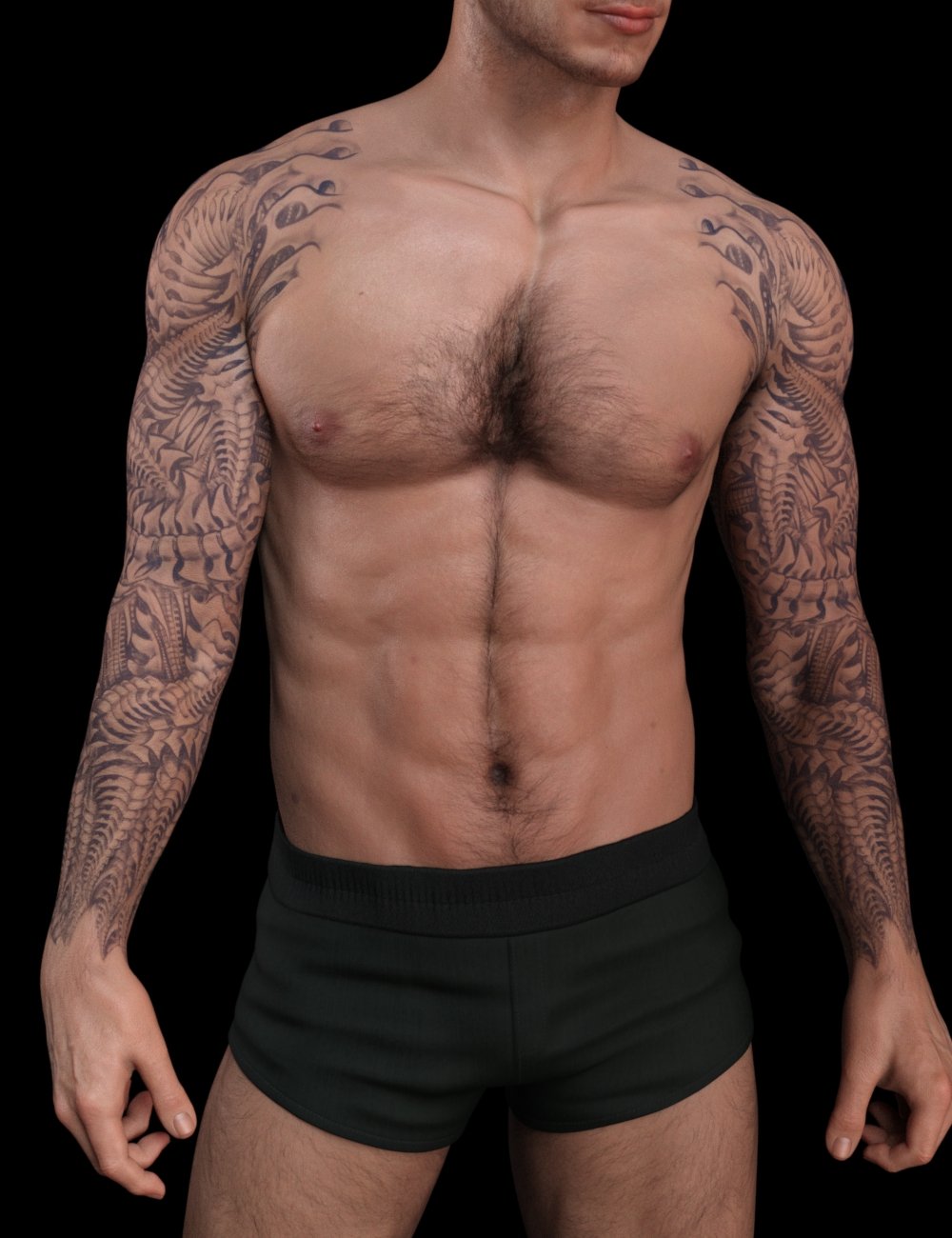 Redz Kaz Tattoos for Genesis 9 by: RedzStudio, 3D Models by Daz 3D