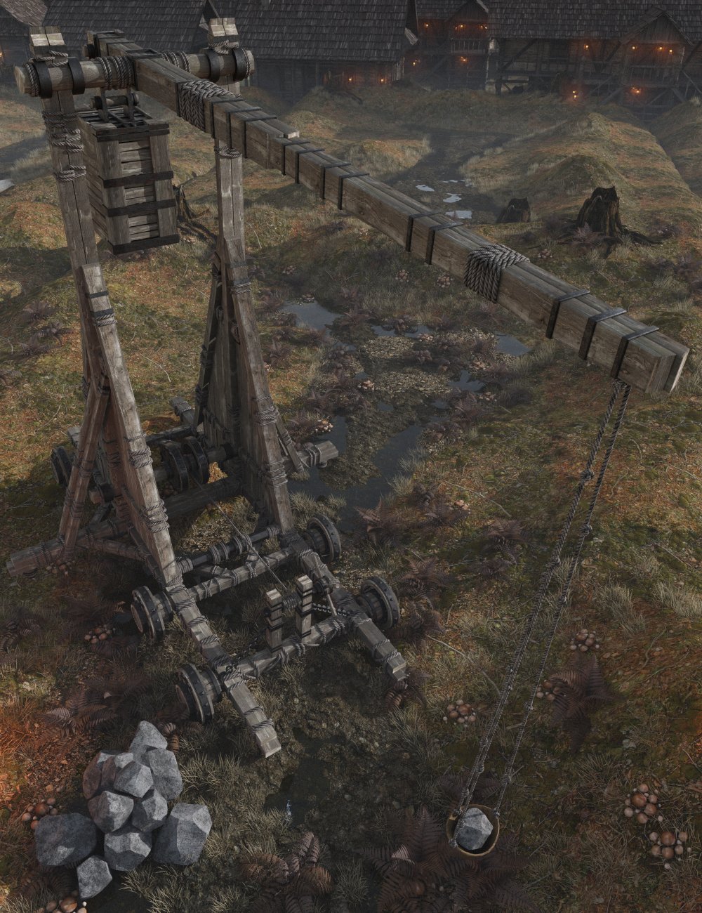 Medieval Trebuchets | Daz 3D