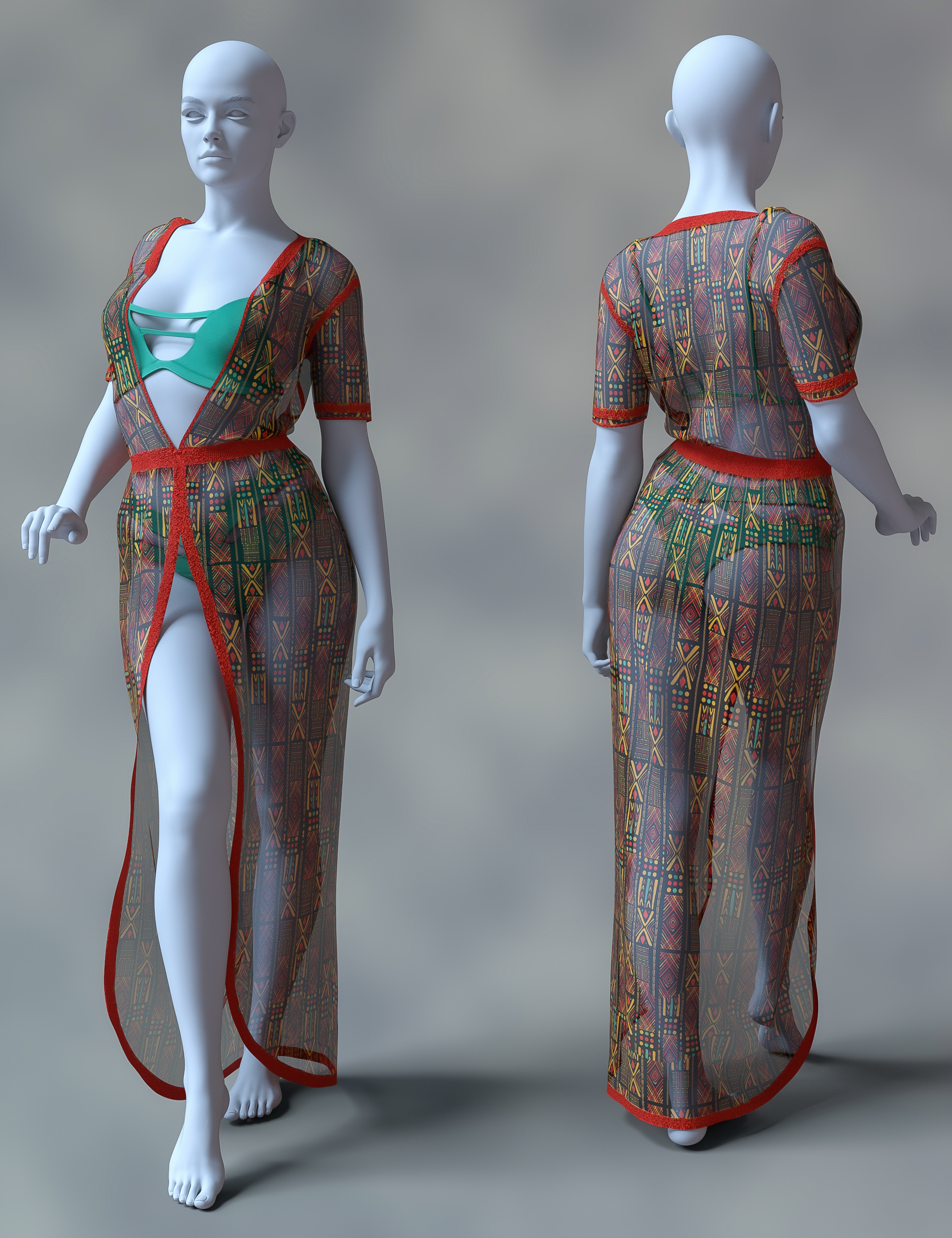 dForce Makenzie Beach Outfit Textures Add-on by: Aesthetic House, 3D Models by Daz 3D