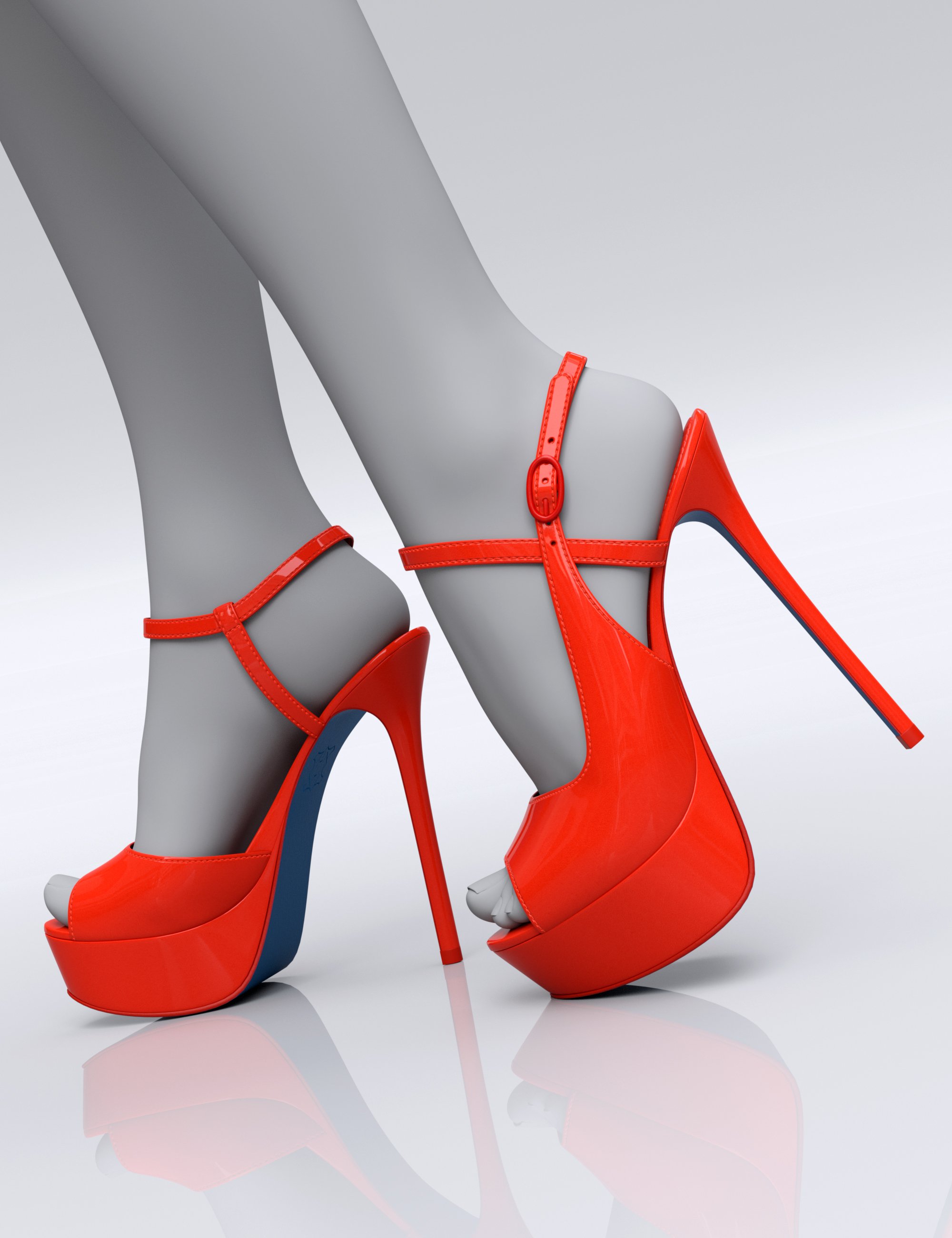 HL Platform Sandal Heel Pump for Genesis 9, 8, and 8.1 by: Havanalibere, 3D Models by Daz 3D