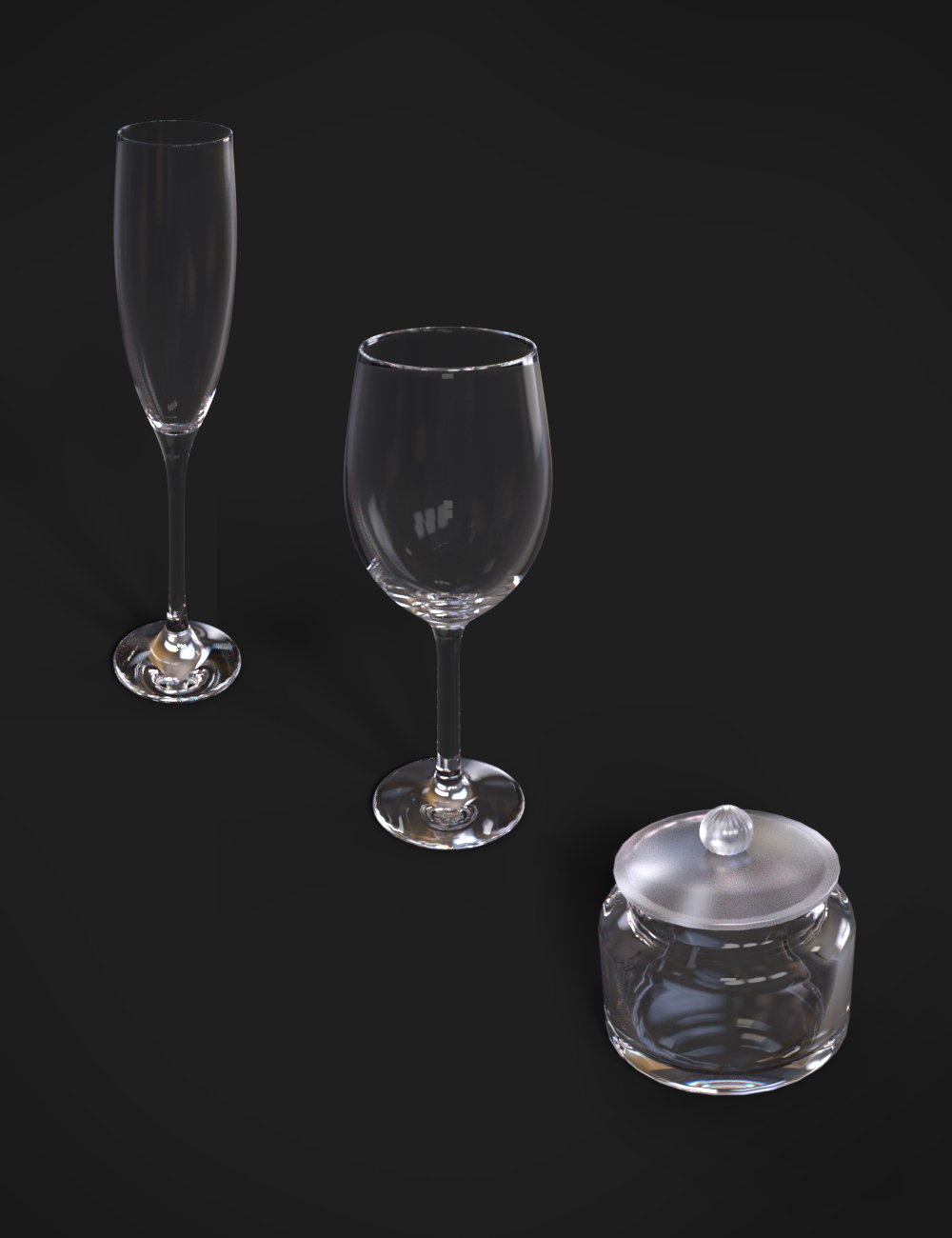 BW Bar Glassware Set Daz 3D
