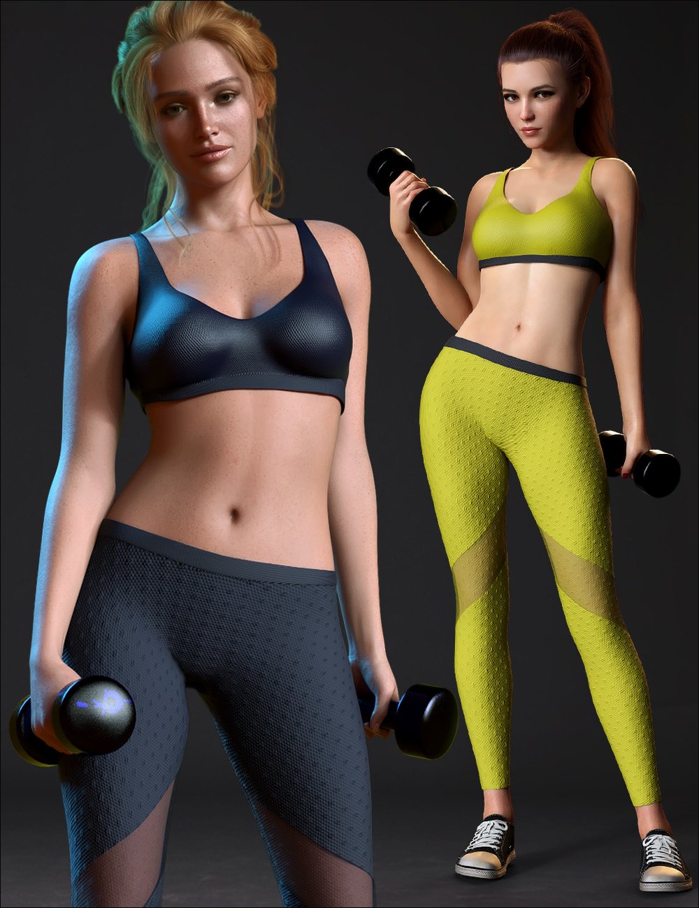 Keep Fit Outfit Set for Genesis 8, 8.1, and 9 by: Mytilus, 3D Models by Daz 3D