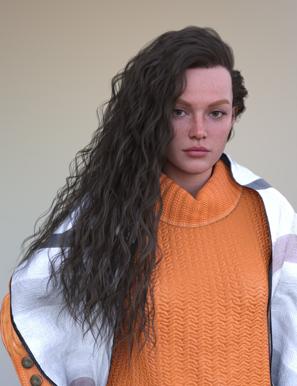dForce XYZ Zooey Hair for Genesis 9 by: XYZ, 3D Models by Daz 3D