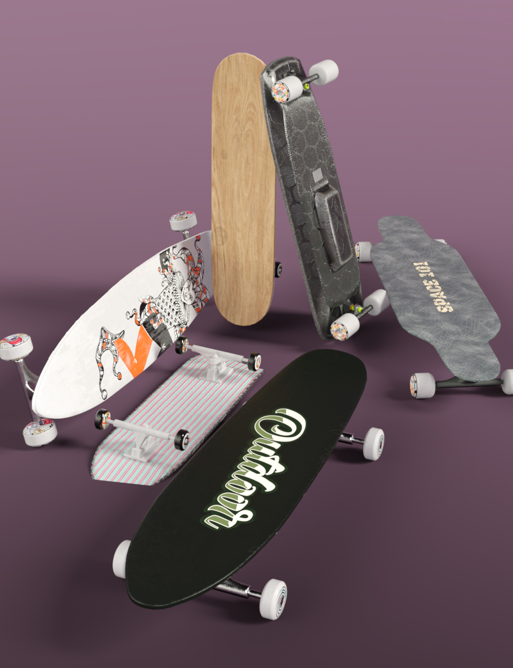 BW Cool Skateboards Set