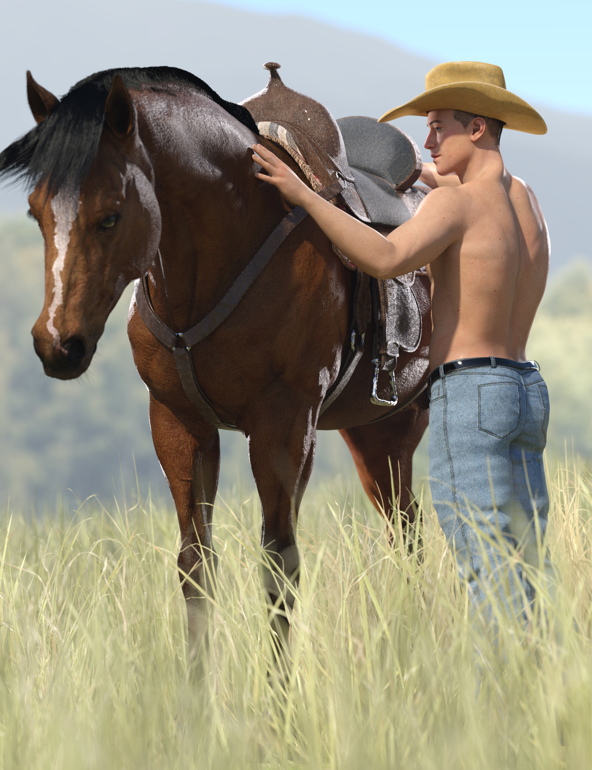 Modern Cowboy Poses for Genesis 9 Masculine by: Ensary, 3D Models by Daz 3D