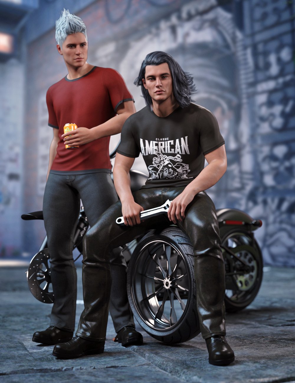 dForce Urban Outfit for Genesis 8 and 8.1 Males by: Dreamcatcher, 3D Models by Daz 3D