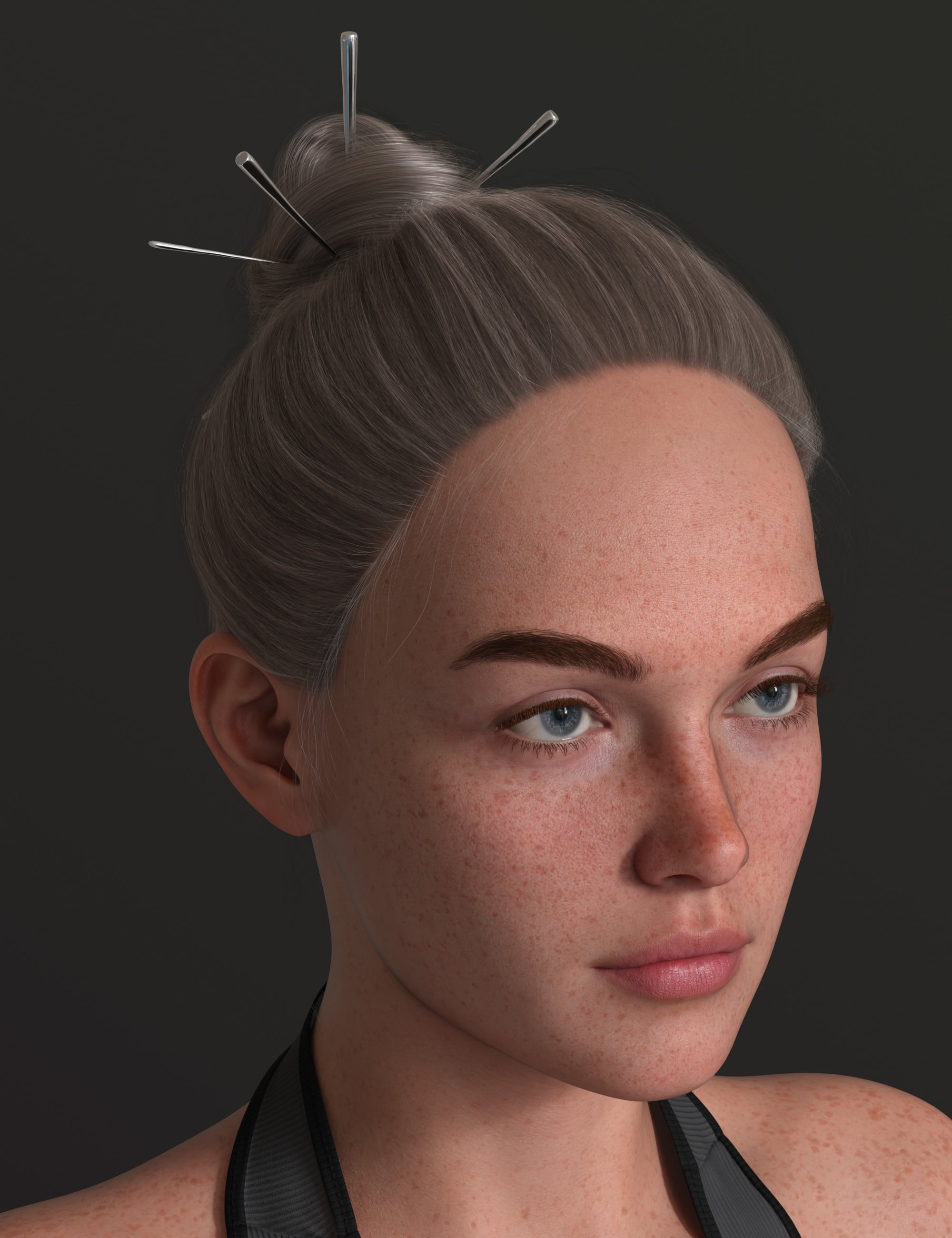 AK Graceful Buns Hair for Genesis 9 | Daz 3D