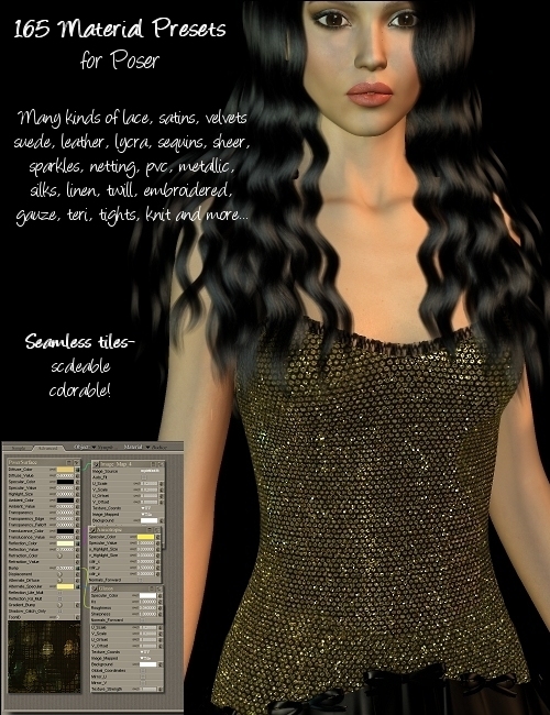 Fabric Materials for Poser by: Handspan Studios, 3D Models by Daz 3D