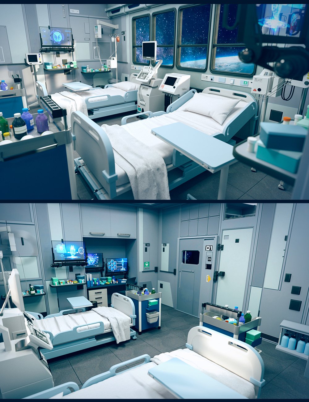 Sci-Fi Marine Patient Room by: Polish, 3D Models by Daz 3D