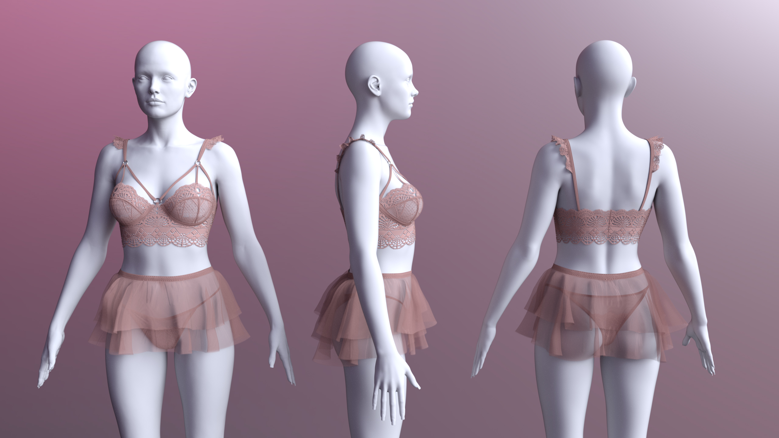 X Fashion Charming Romance Lingerie for Genesis 9 by: xtrart-3d, 3D Models by Daz 3D