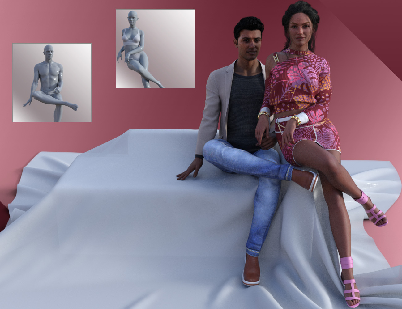 Genesis 9 Poses for Victoria 9 and Michael 9 - Couple in Rimini by: Arryn, 3D Models by Daz 3D