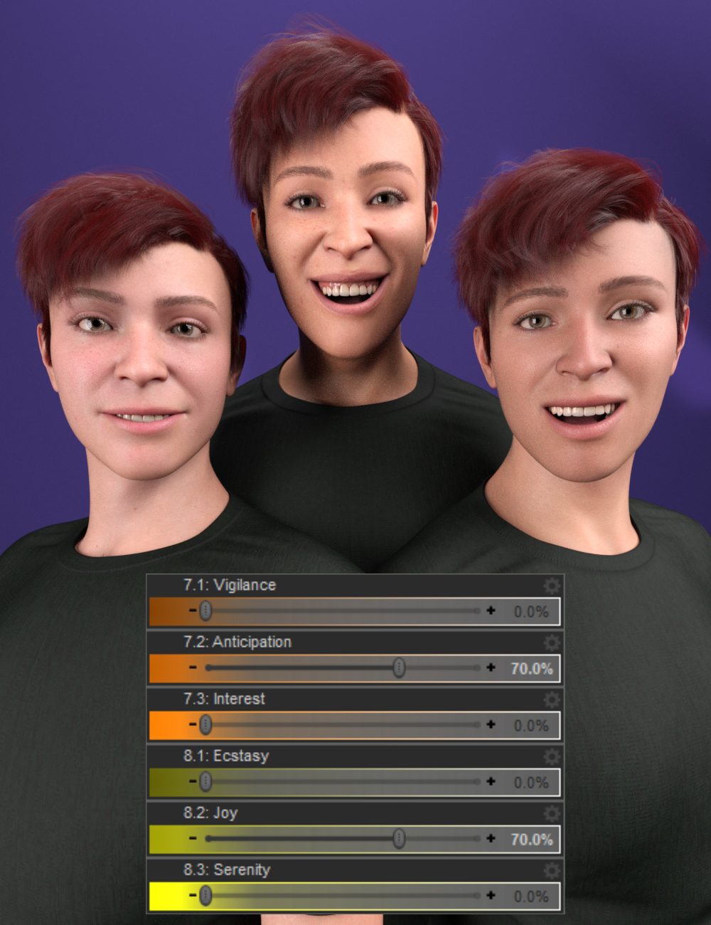 Emotion Wheel Expressions for Genesis 9 Emotion Wheel Expressions for Genesis 9 by: dobit, 3D Models by Daz 3D