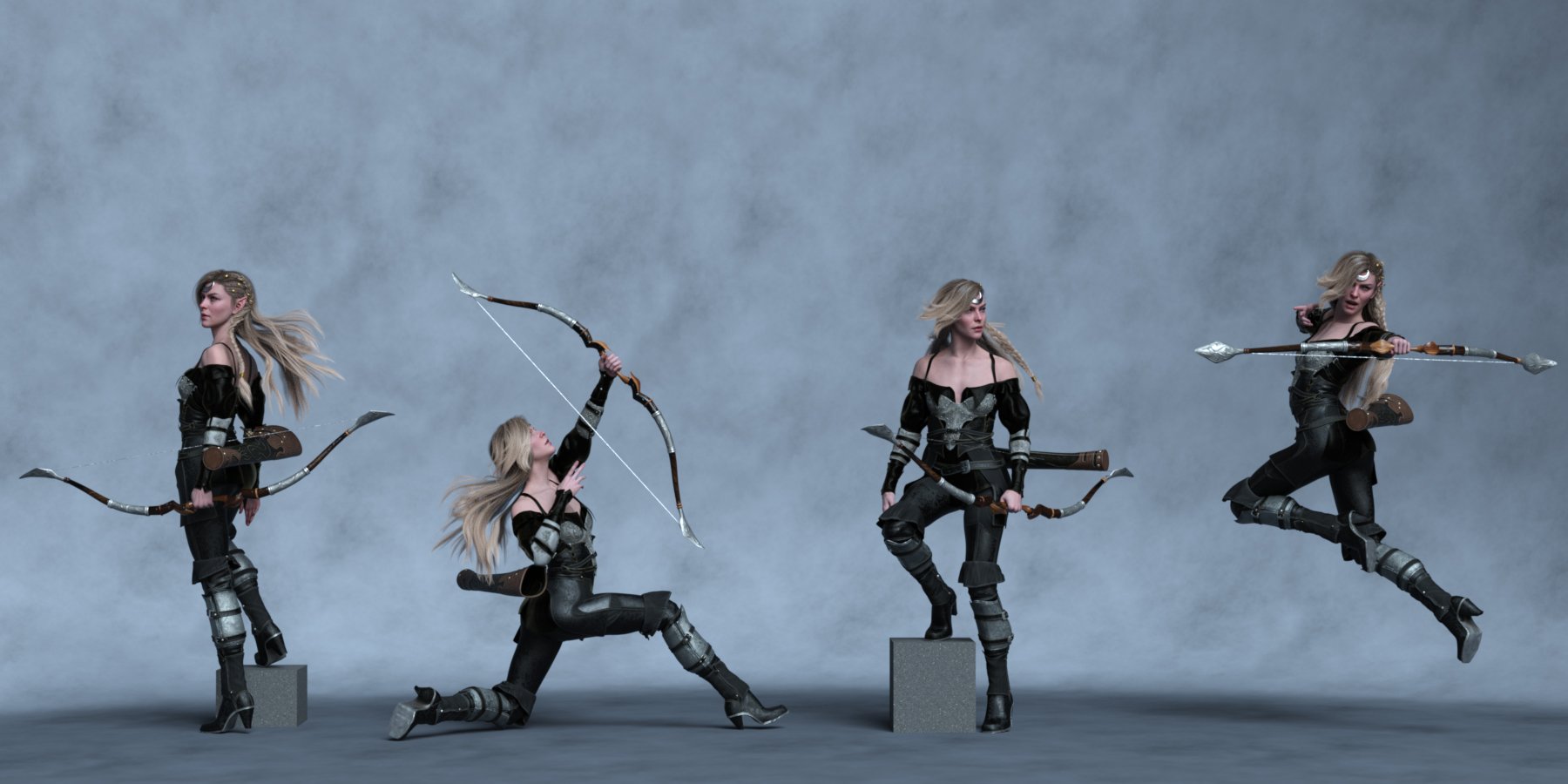 High Elven Archer Poses for Joan 9 High Elf by: Ensary, 3D Models by Daz 3D