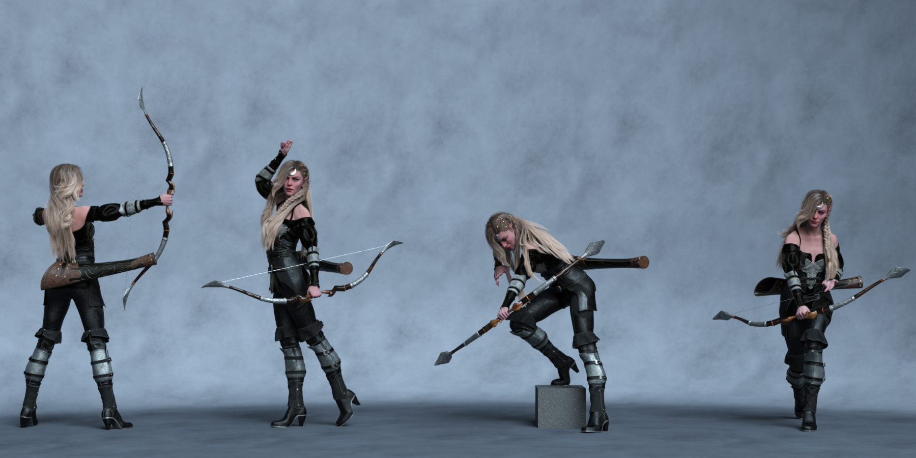 High Elven Archer Poses for Joan 9 High Elf by: Ensary, 3D Models by Daz 3D
