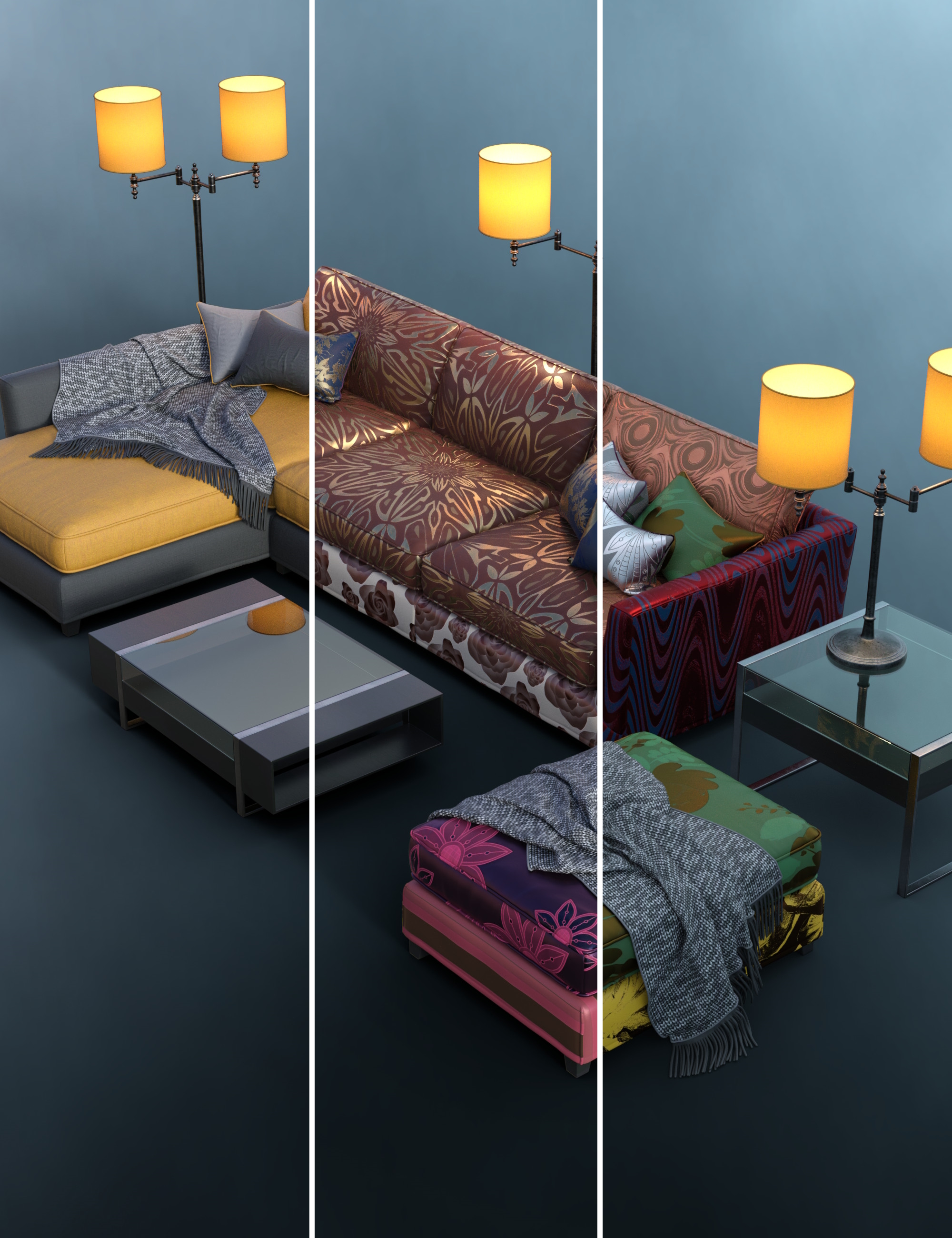 Fill Your House: Livingroom Bundle by: , 3D Models by Daz 3D